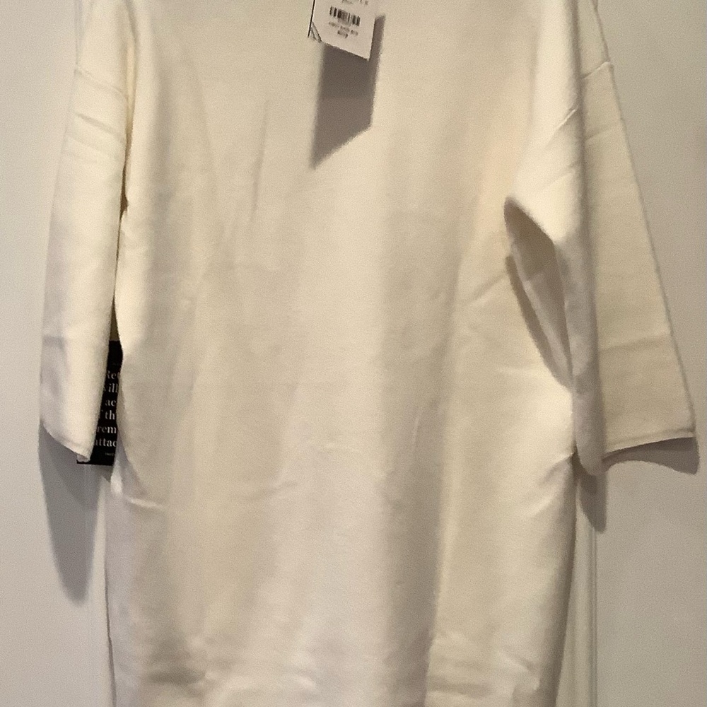 Pomander Place Sweater Dress Winter White Mini Dress Size Medium 3/4 Sleeves NEW - Picture 3 of 10